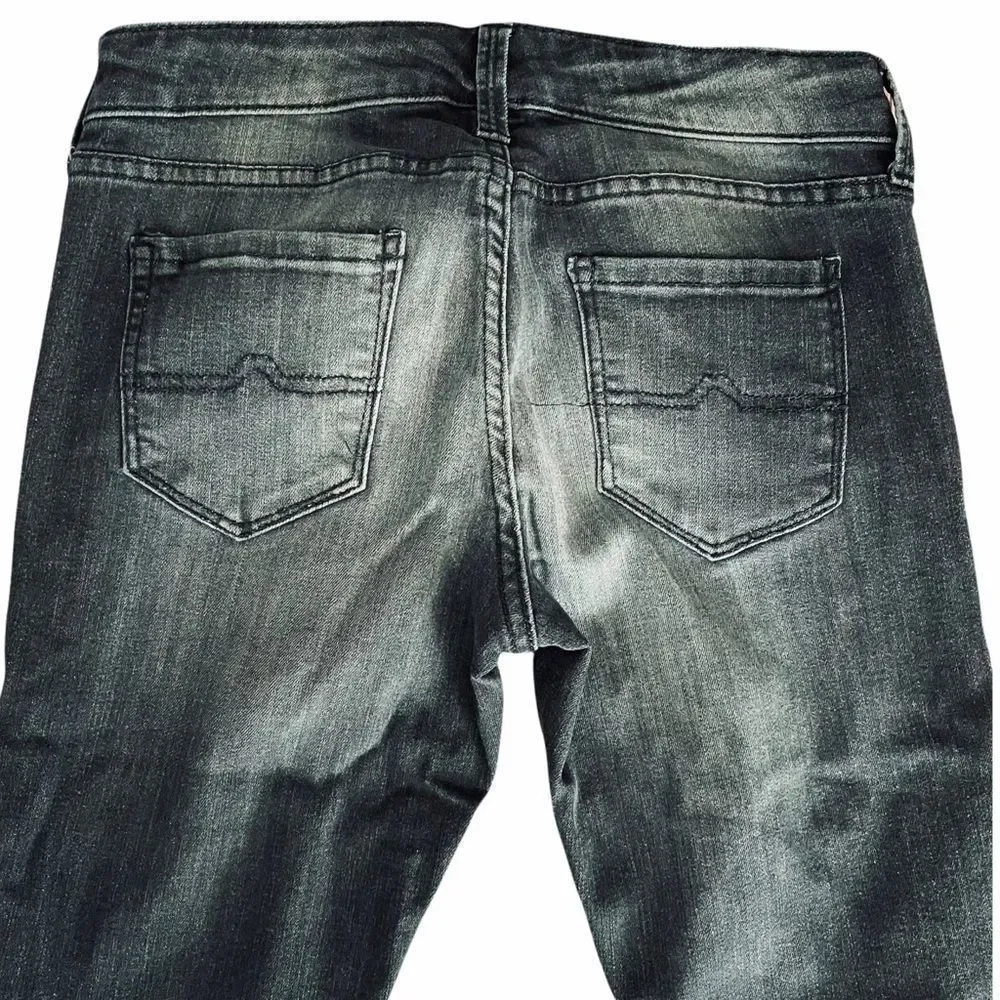 Arizona Black Distressed Skinny Jeans Zipper Hems‎